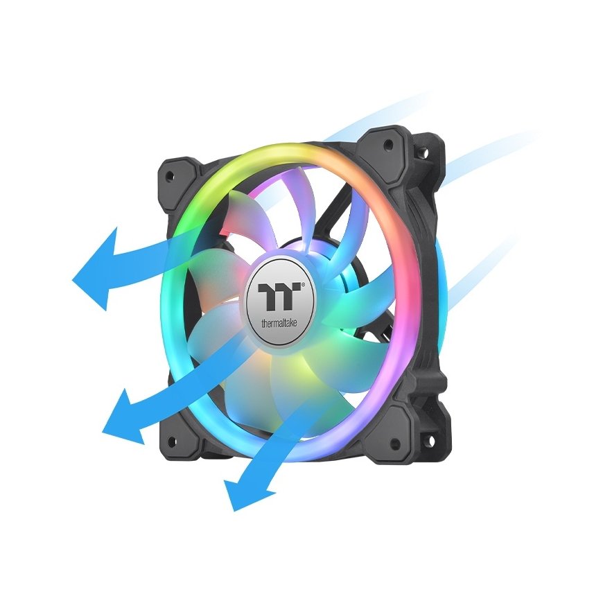 Thermaltake SWAFAN 12 RGB Корпус компьютера Вентилятор 12 cm Черный 3 шт – 3