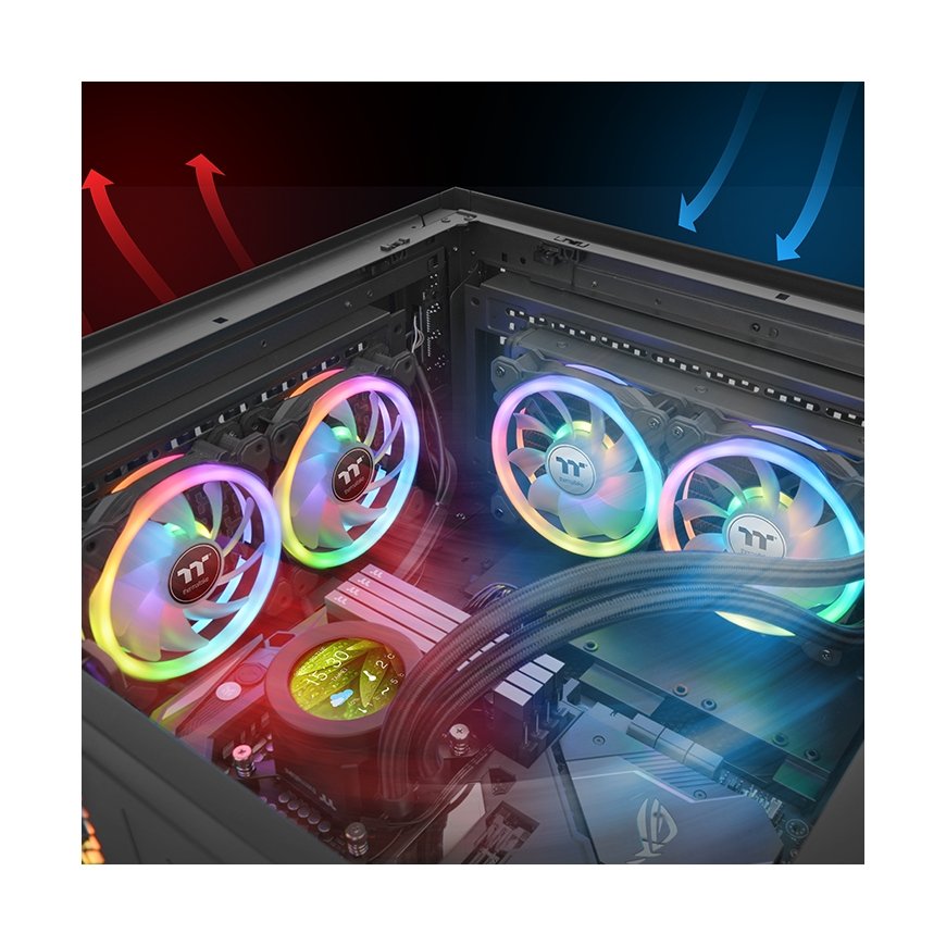 Thermaltake SWAFAN 12 RGB Datora korpusam Ventilators 12 cm Melns 3 pcs – 4