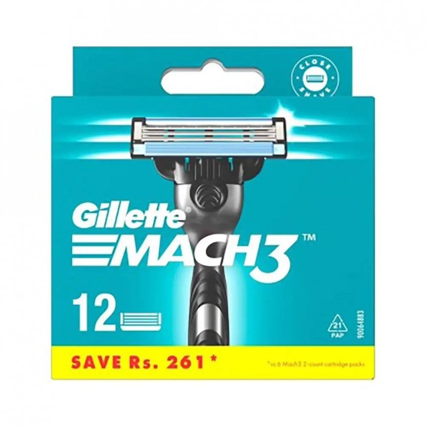 Gillette Mach3 replaceable razor blades 12