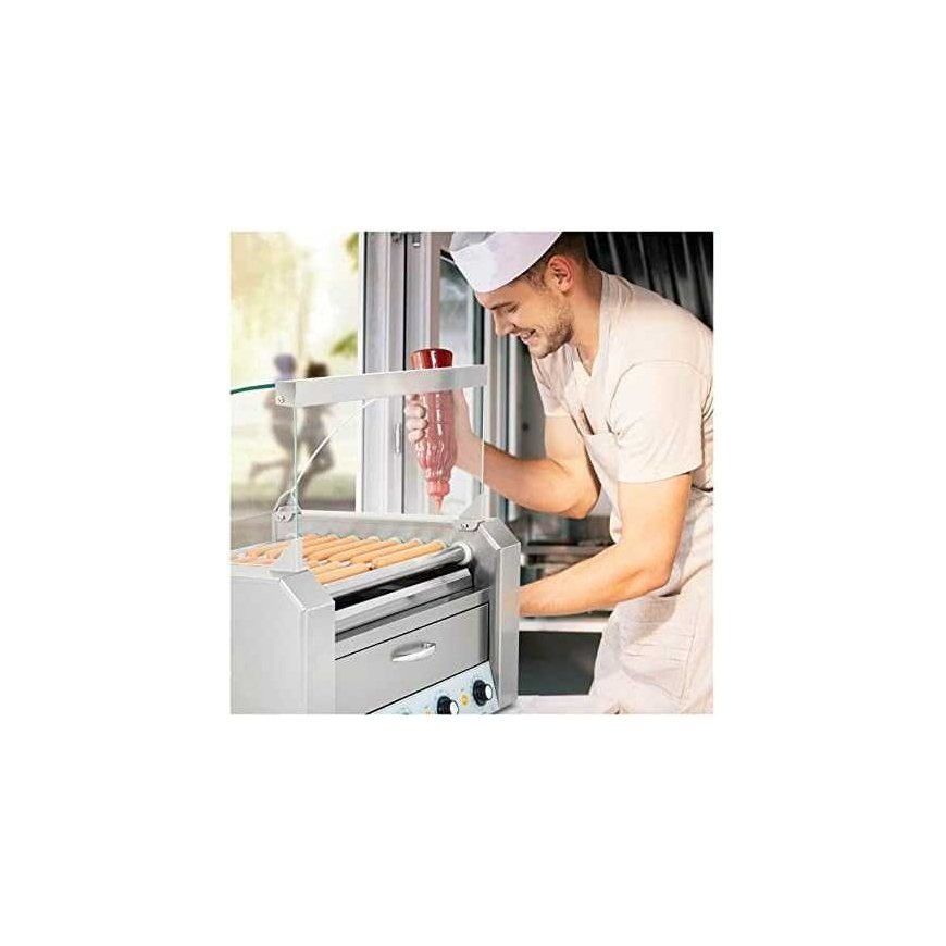 Roller roll grill with lid and heating drawer for buns 16 HotDog sausages 2200W 230V Royal Catering – 5