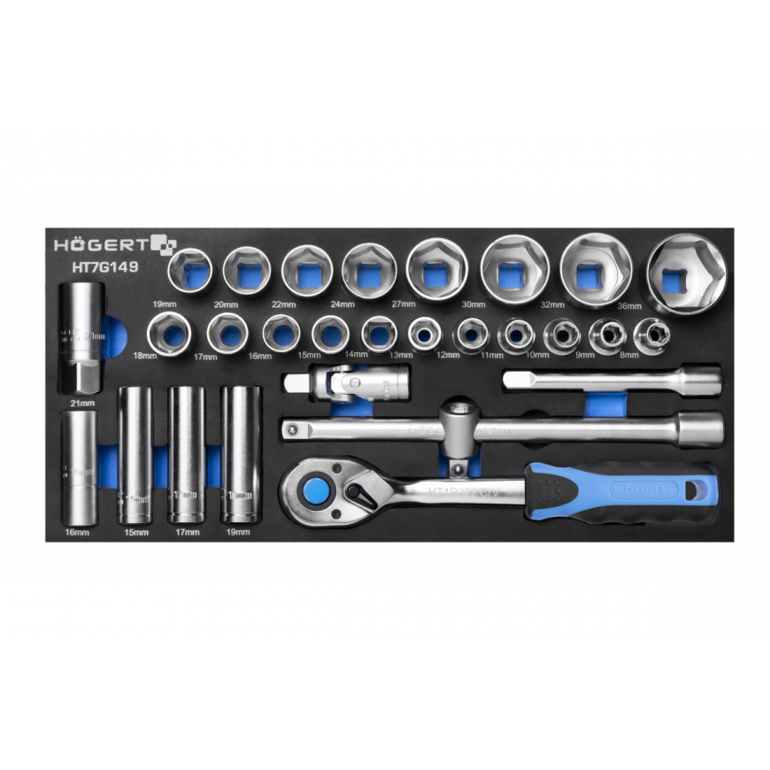 Tool set Hogert HT7G149 1/2'' 28 pcs.