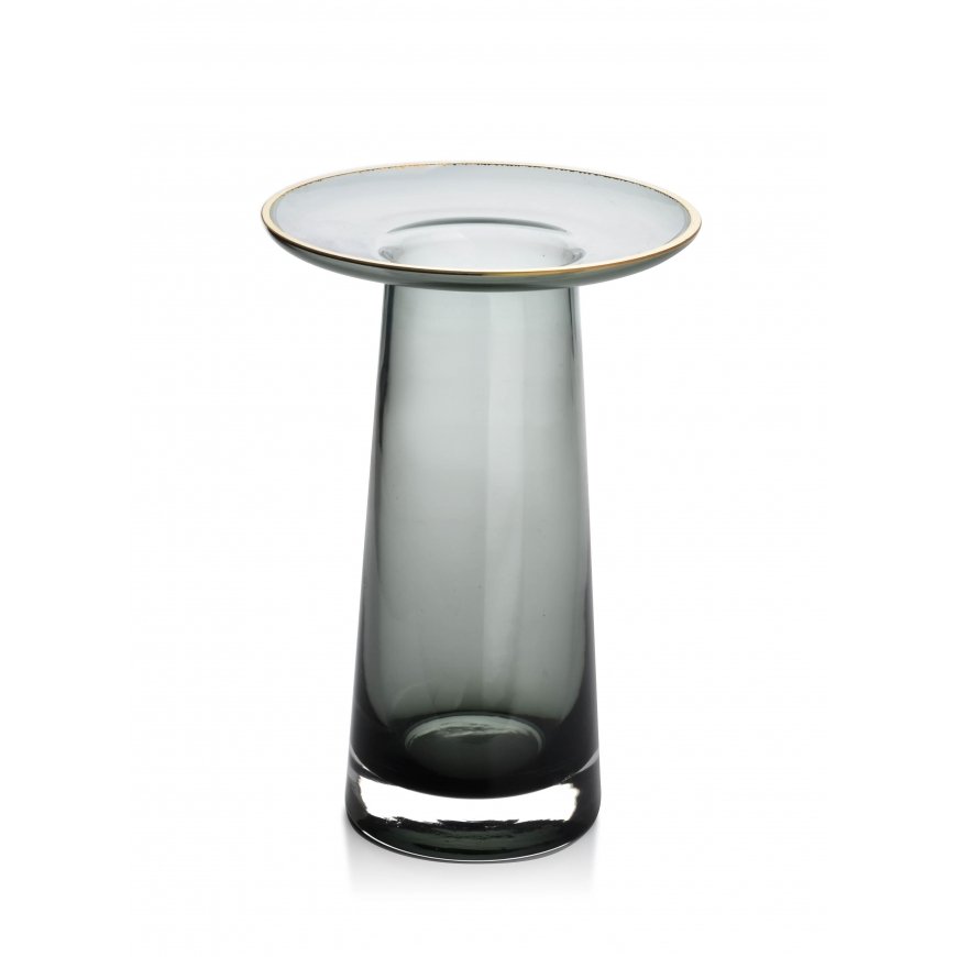 Mondeks SERENITE vase h:20cm - gray with gold – 4