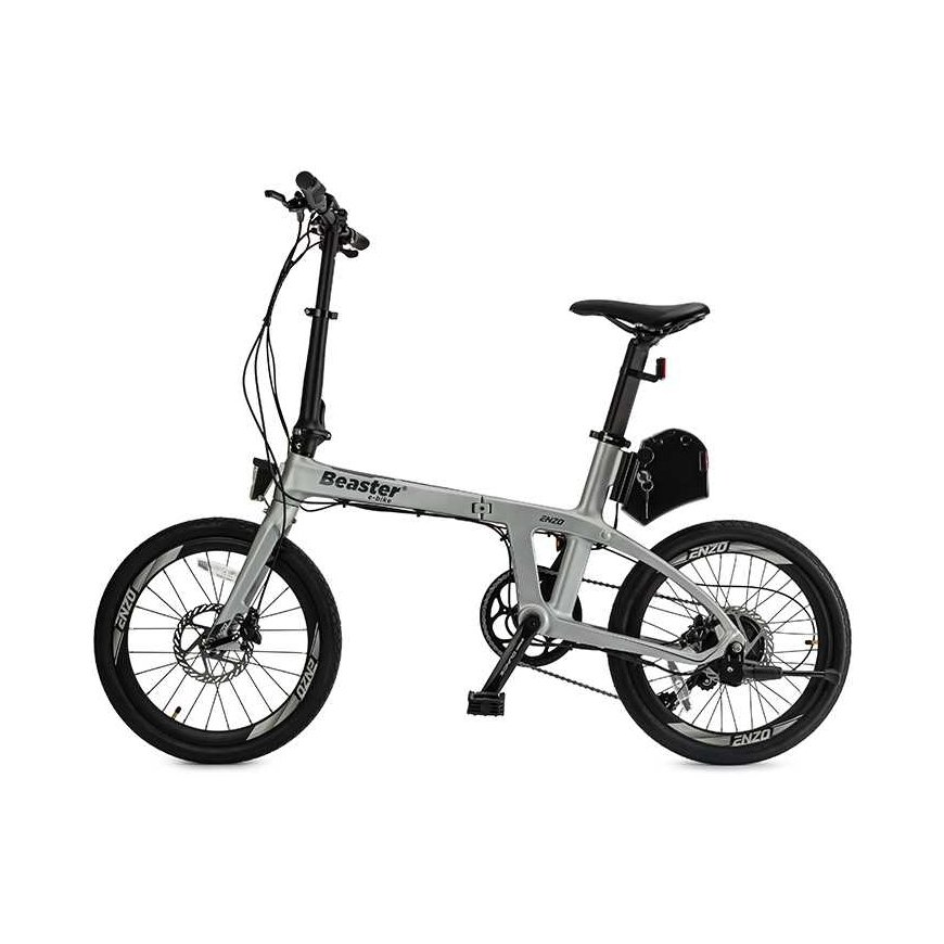 Beaster Scooter El. carbon frame bike, BS126S, silver, 250W
