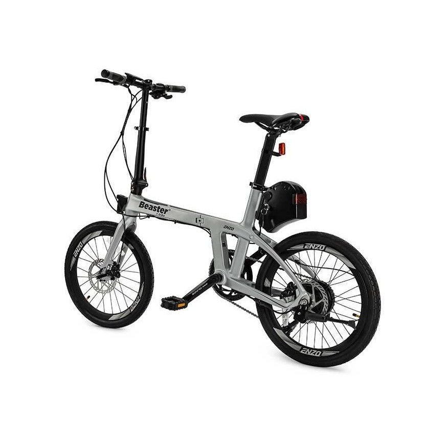 Beaster Scooter El. carbon frame bike, BS126S, silver, 250W – 2