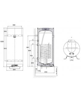 Combined water heater DRAŽICE OKC 160/1m², 147 l