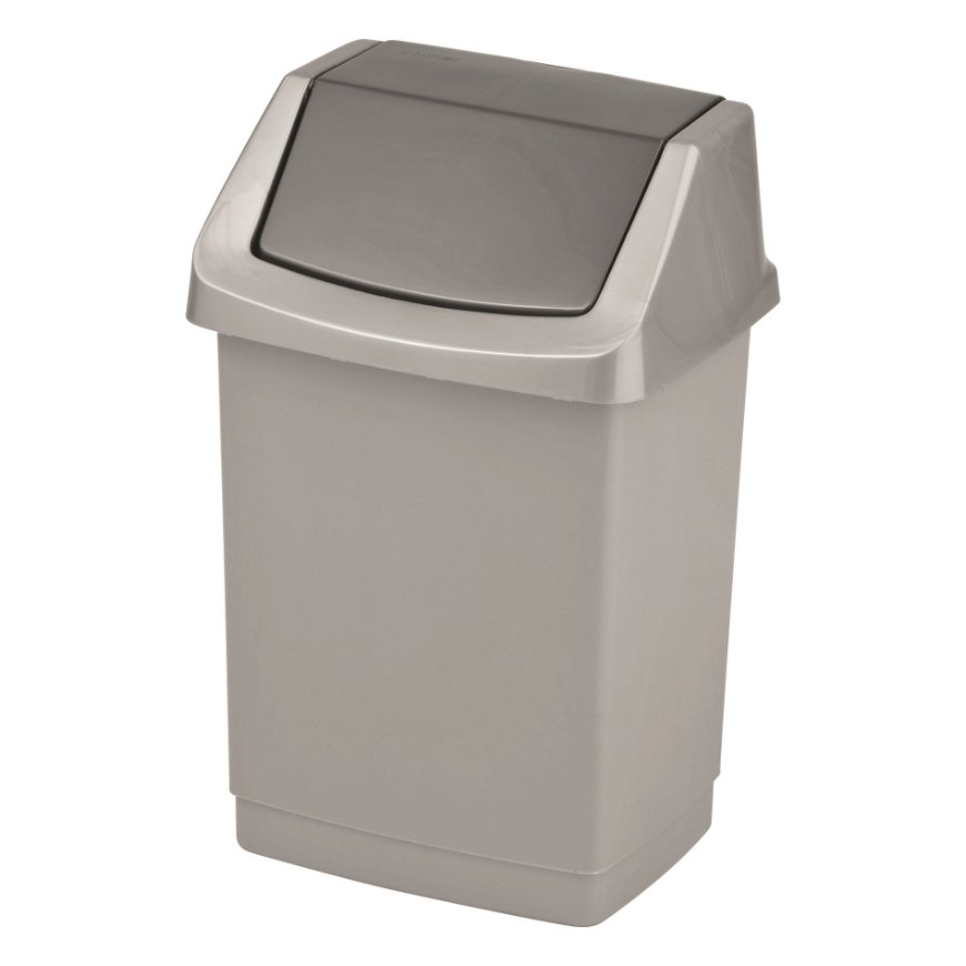Click-it waste bucket 15L 28x23.5x43,8cm silver