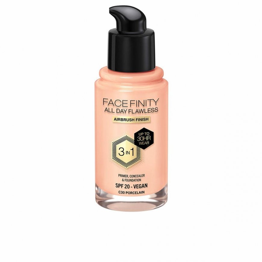 "Max Factor Facefinity All Day Flawless 3 viename" makiažo pagrindas C30-Porcelain 30ml