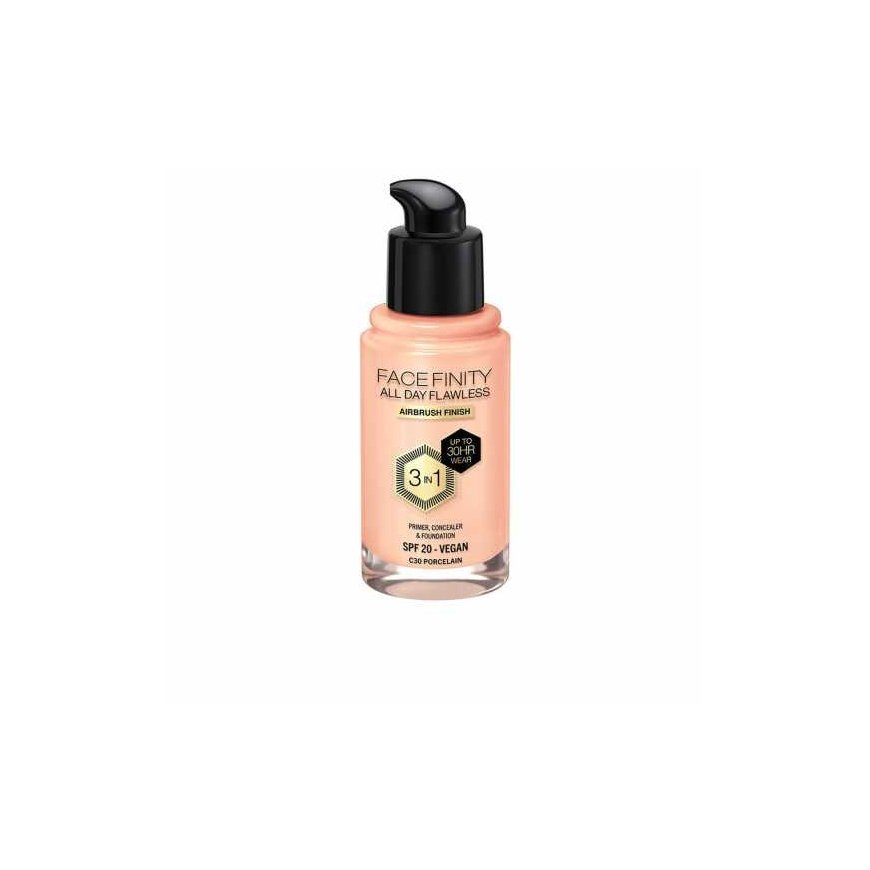 "Max Factor Facefinity All Day Flawless 3 in 1" foundation C30-Porcelain 30ml – 2