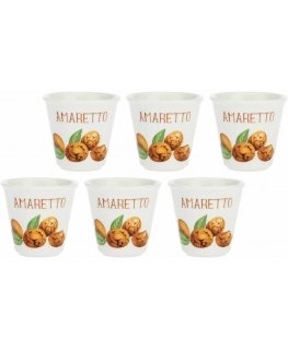 La Porcellana Bianca Set of 6 kieliszków do Amaretto Liquorelli - White, 75 ml