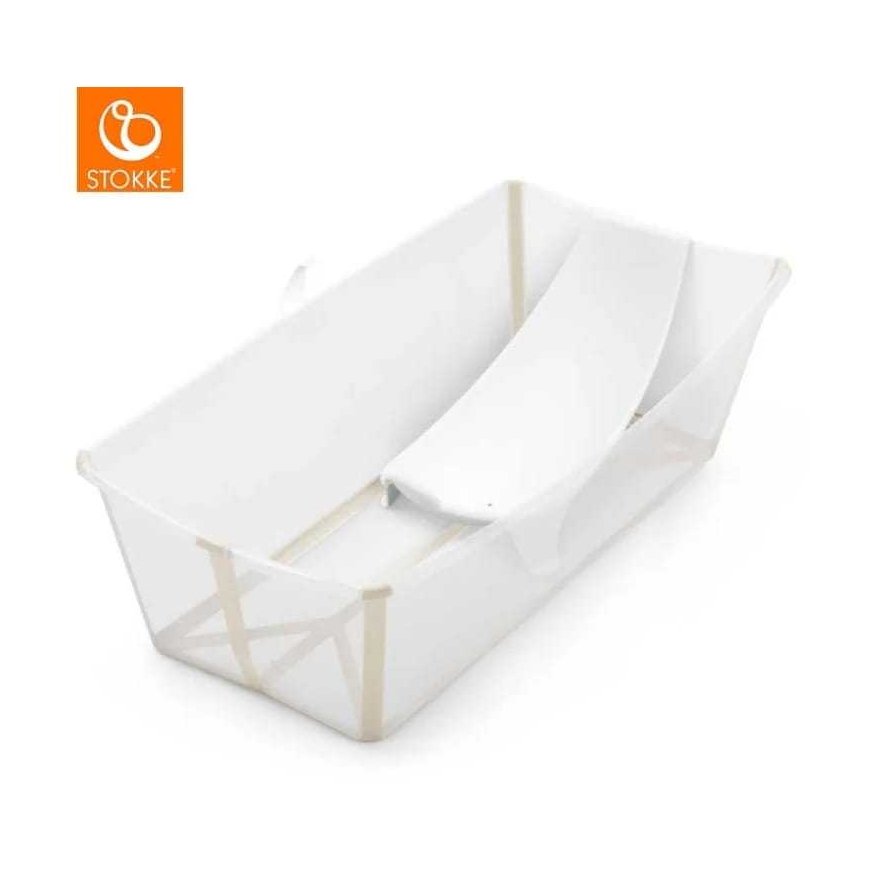 Stokke Flexi Bath - collapsible wanienka dziecięca X-Large, set with insert | Sandy brownish yellow
