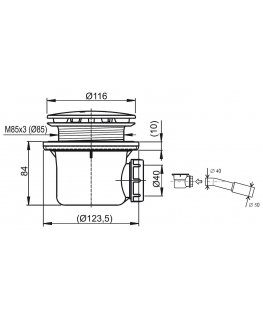 Shower tray siphon Ravak, Professional 90