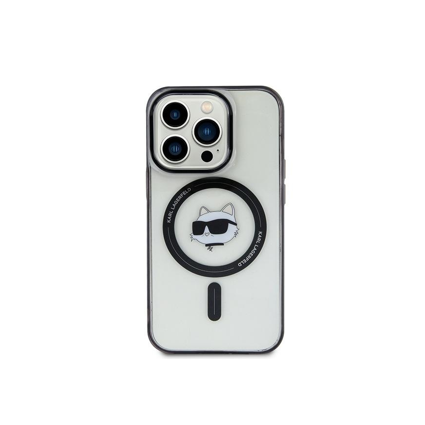 Karl Lagerfeld KLHMP15SHCHNOTK iPhone 15 6.1" skaidrus kietas dėklas IML Choupette's Head MagSafe