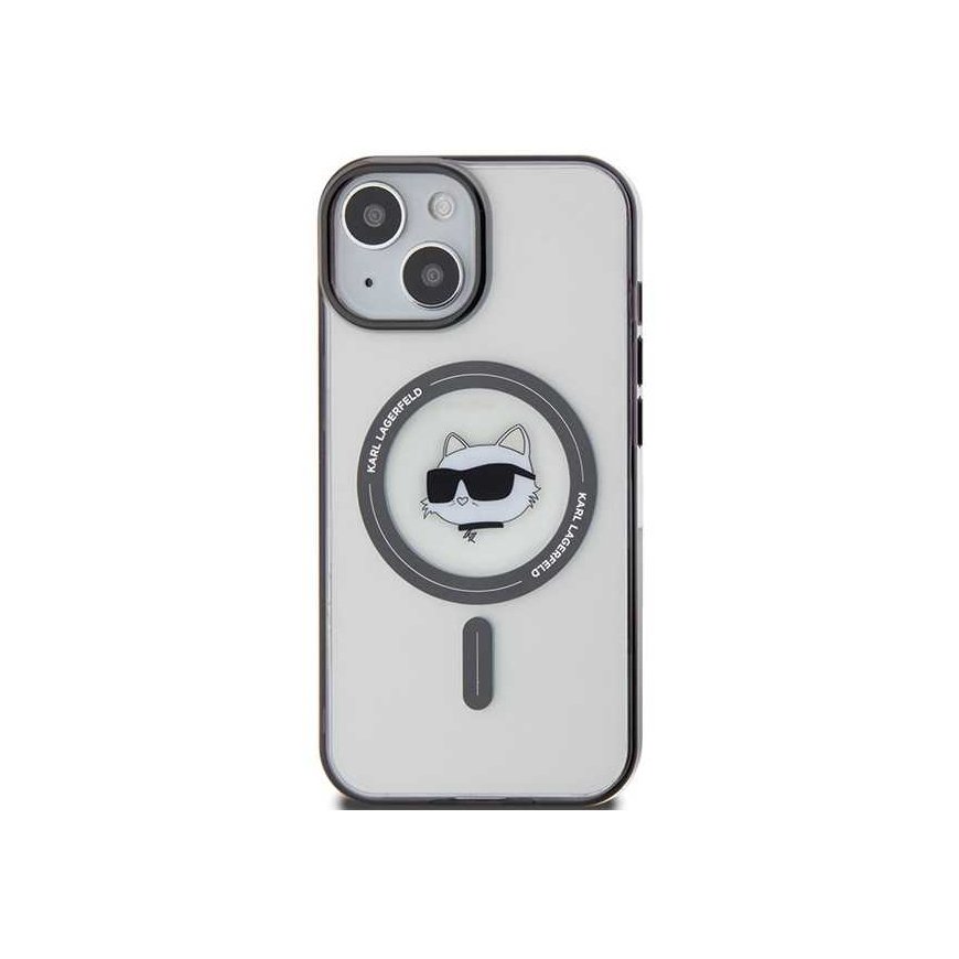 Karl Lagerfeld KLHMP15SHCHNOTK iPhone 15 6.1" Clear Hard Case IML Choupette's Head MagSafe – 2