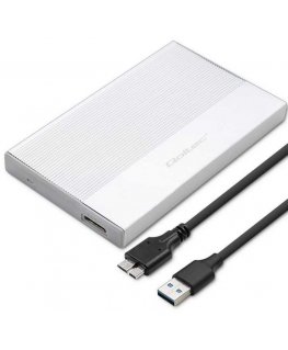 Qoltec Obudowa | kieszeń na disk ssd hdd 2.5 cal| sata | usb 3.0 | super speed 5gb/s | 2tb | silver