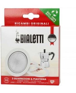 Bialetti - 3 Seals + Sieve for 12tz Aliuminio Coffee Makers