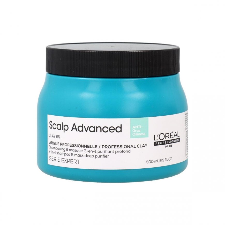 Cleansing mask - shampoo for oily scalp L'oreal Professionnel Scalp Advanced Anti-Oiliness 2in1 Deep Purifier Clay 500ml