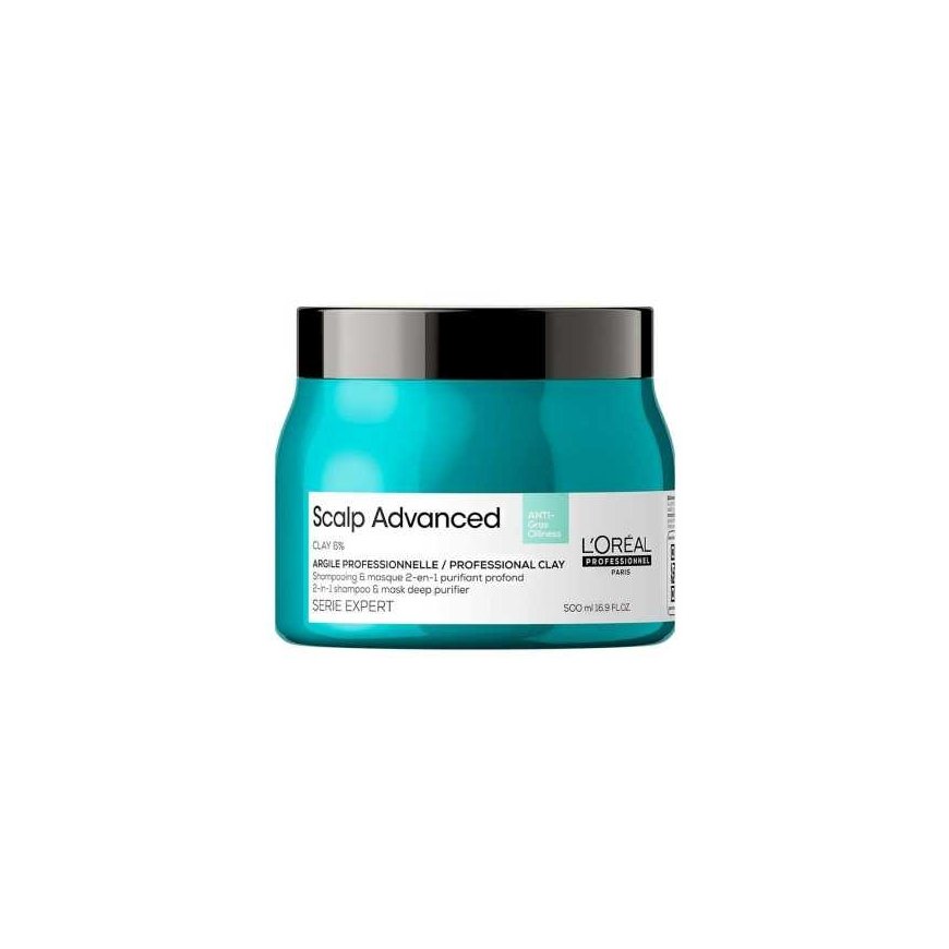 Valomoji kaukė – šampūnas riebiai galvos odai L’oreal Professionnel Scalp Advanced Anti-Oiliness 2in1 Deep Purifier Clay 500ml – 3