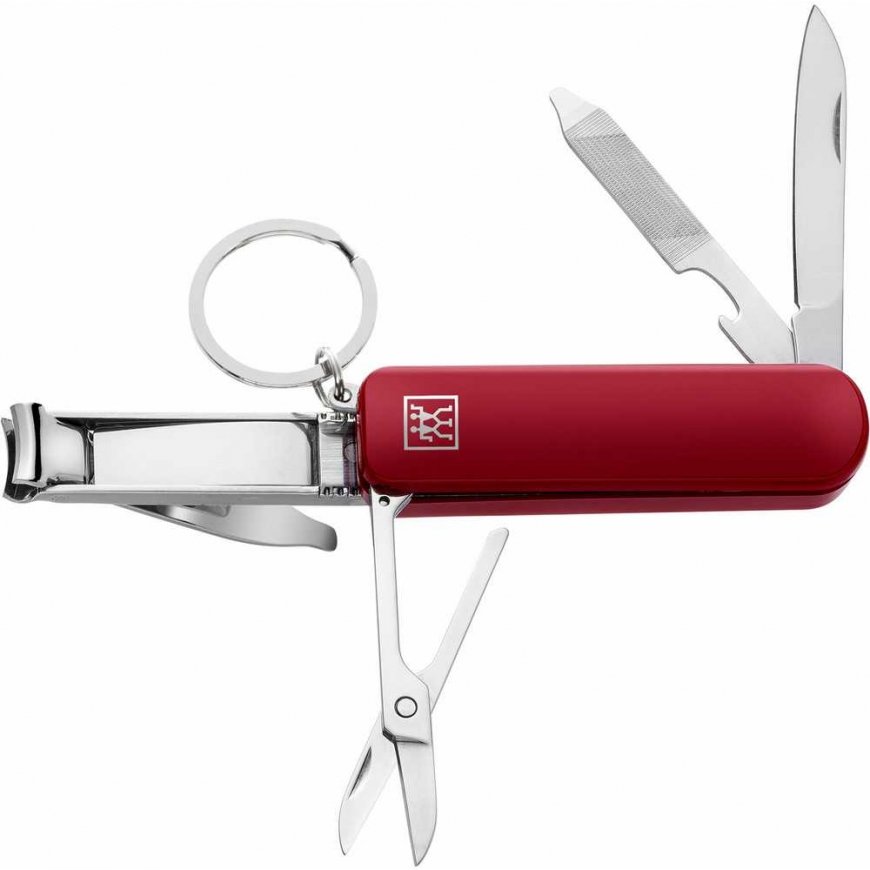 Travel set Zwilling Twinox - skórzane etui, 4 elements - Red – 2
