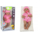 Lean Toys Baby doll in pink clothes, hat, pacifier, and blanket Lean Toys Baby doll in pink clothes, hat, pacifier, and blanket