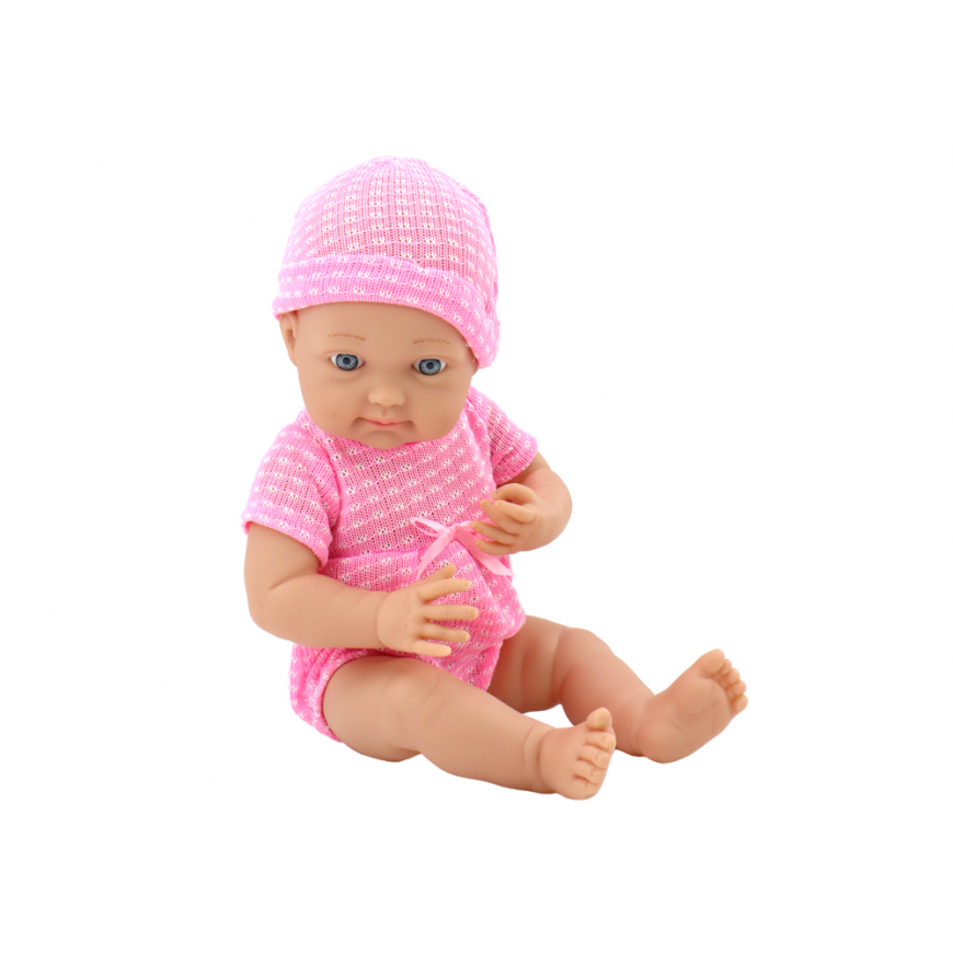 Lean Toys Baby doll in pink clothes, hat, pacifier, and blanket – 2