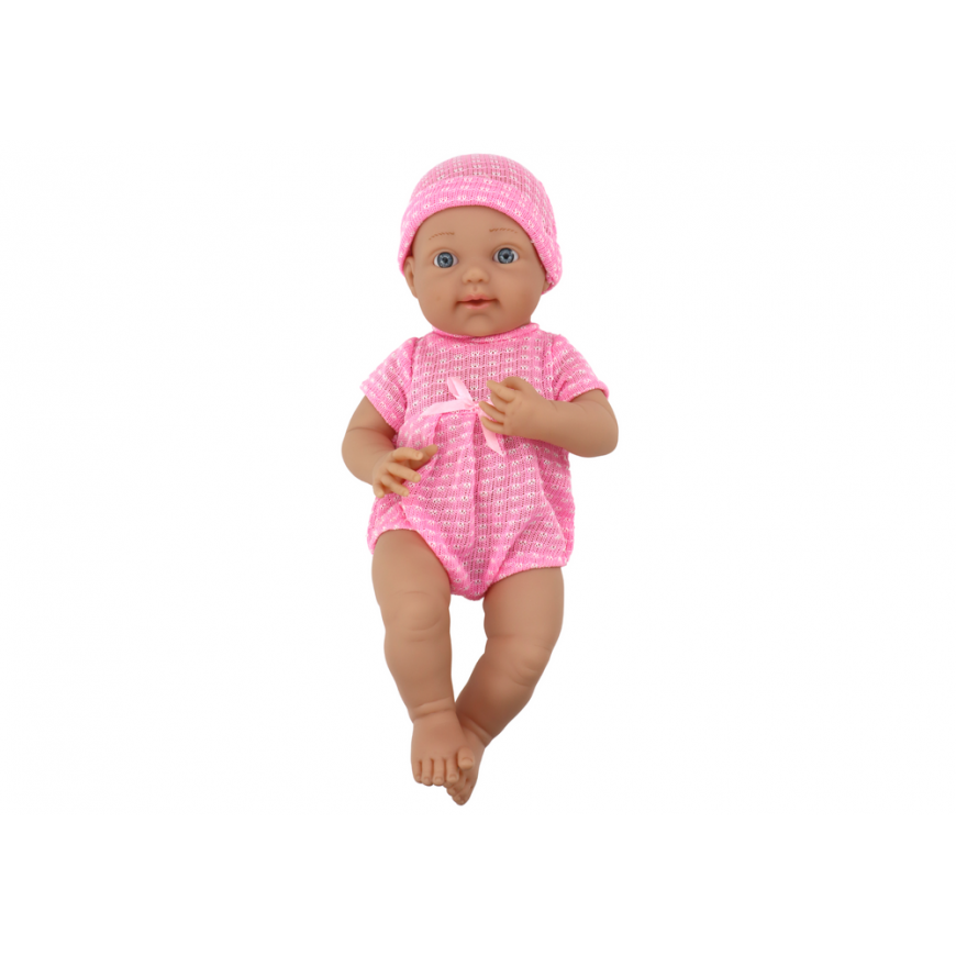 Lean Toys Baby doll in pink clothes, hat, pacifier, and blanket – 3