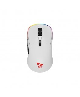 Savio RIFT WHITE gaming mouse RGB Dual Mode hiir Mõlemakäeline Bluetooth + USB Type-A Optiline