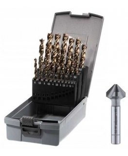 Grąžtas komplektas: 25 vnt. wierteł HSS do drewna 1-13mm, Timber Twist KP 25 + pogłębiacz stożkowy 16,5mm, Alpen [0067100026100]