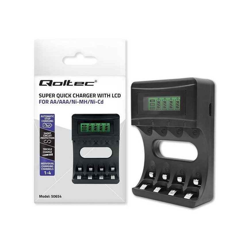 Qoltec Charger for batteries ni-mh typu r03/aaa r6/aa | 1800 – 5