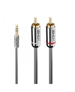 Lindy 35332 audiokaapeli 0,5 m 3.5mm 2 x RCA Antrasiitti
