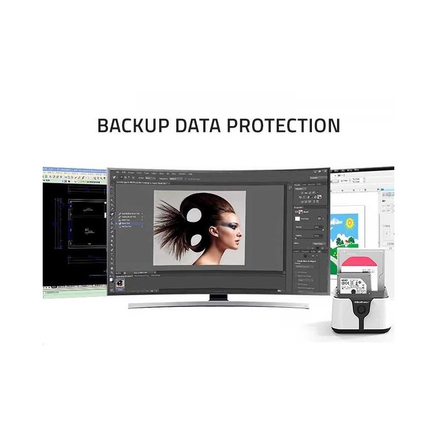 Stacionarus kompiuteris Qoltec Doko stotelė do dysków hdd ssd 2.5" 3.5" | sata iii | usb 3.0 | super speed 5gb/s | su funkcija k – 4
