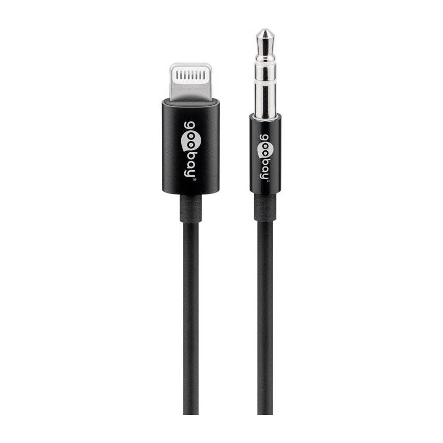Goobay Apple Lightning Audio Connection Cable (3.5 mm), 1 m, Black