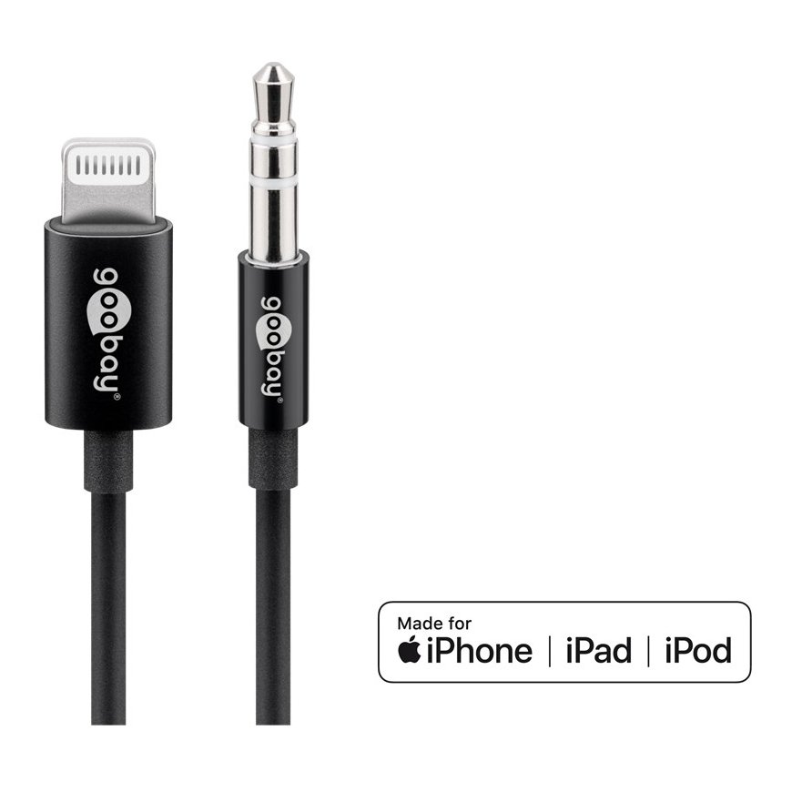 Goobay 66805 Lightning-kaapeli 1 m Musta – 2