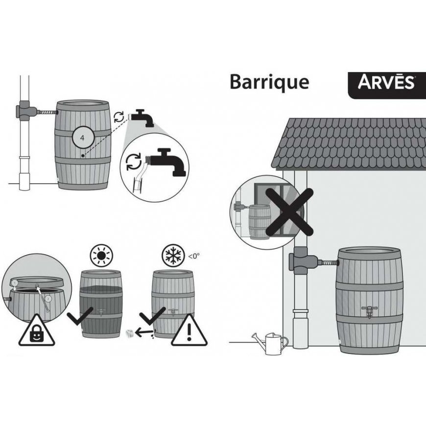 Prosperplast LIETAUS VANDENS BAKERIS BARKINE STATINĖ 250L UMBRA MEDIENA – 4