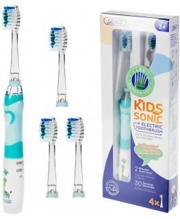 SEAGO children's sonic toothbrush, green, 1xAAA 1.5V (not included), 3 tips, SG-977 Green