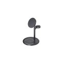 MagSafe wireless charger with stand CHOETECH, 3in1, 15W, black MagSafe wireless charger with stand CHOETECH, 3in1, 15W, black