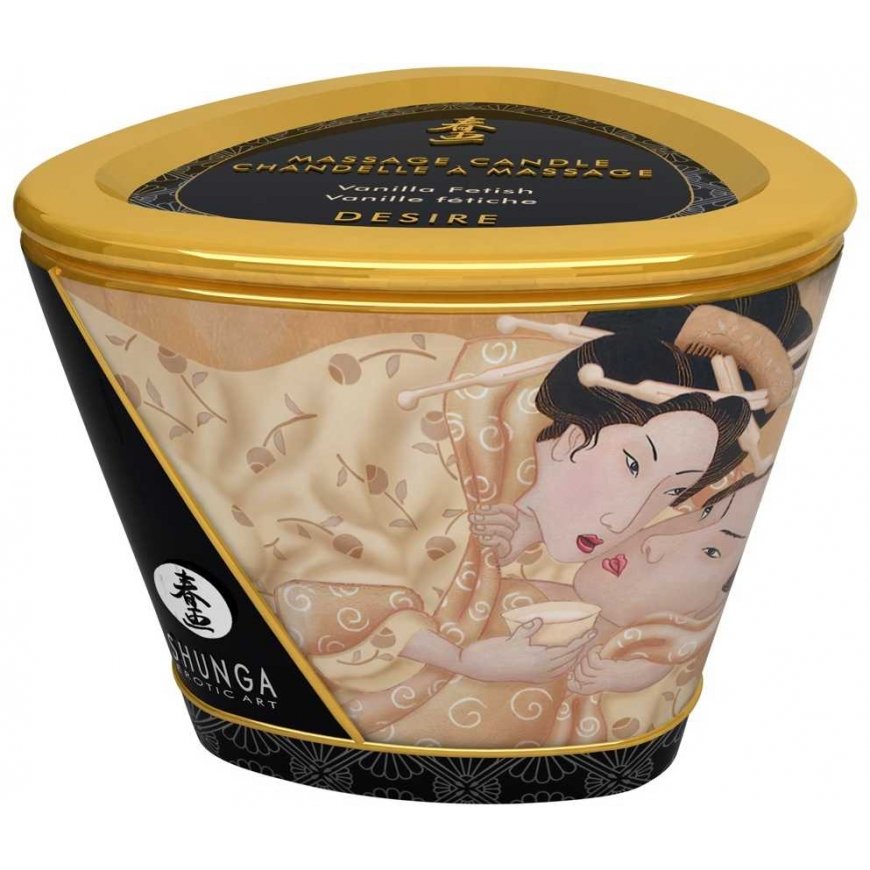 Shunga Masažo aliejus-žvakė "Aistra ir vanilė" (200ml) – 5