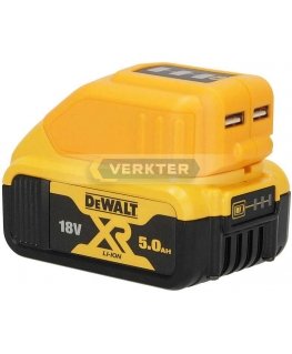 Battery adapter Ahlio suitable for DeWalt 12-18V - USB (x2) suitable for charging phone batteries