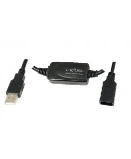 LogiLink 10m USB - USB 2.0 M/F USB kabelis USB A Juoda