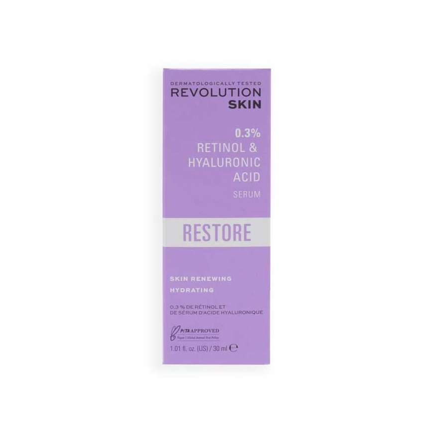 Revolution Skincare Revolution Veido priežiūrai Restore 0.3% Retinol & Hyaluronic Acid Serumas