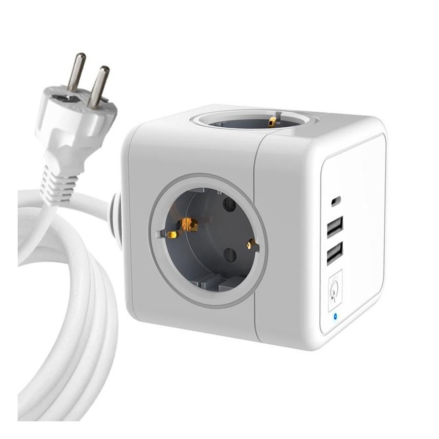 Microconnect MC-CUBE015USBC elektros tinklo ilgintuvas 1,5 m 4 AC išvestis(ys / čių) Vidaus Balta
