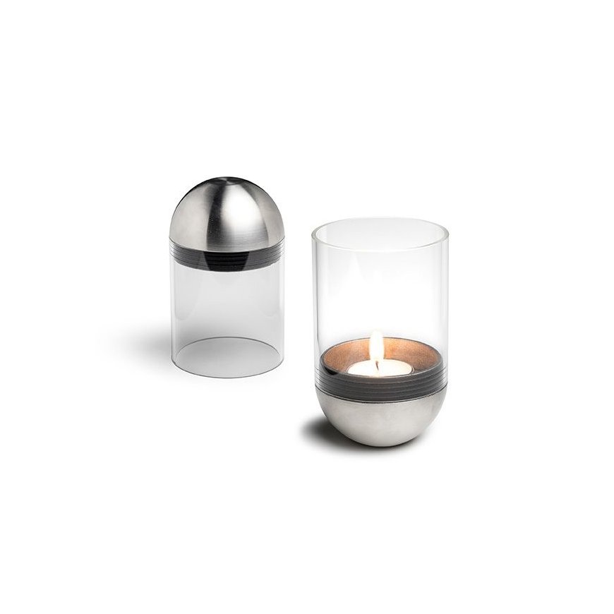 höfats GRAVITY CANDLE M90 kynttilänpidike Lasi, Metalli Ruostumaton teräs, Läpinäkyvä – 3