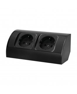 Orno Furniture socket without switch, 2x2P+E (Schuko), black