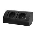 Orno Furniture socket without switch, 2x2P+E (Schuko), black Orno Furniture socket without switch, 2x2P+E (Schuko), black