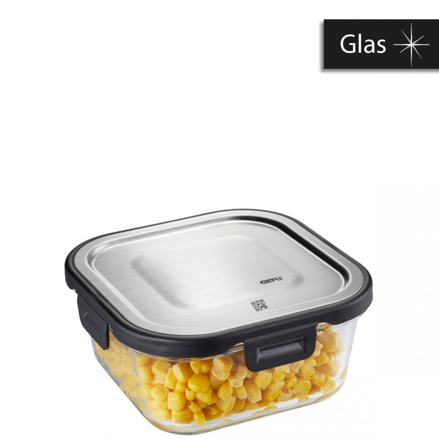 GEFU 12757 pārtikas uzglabāšanas konteiners Kvadrāts 0,8 L Melns, Caurspīdīgs 1 pcs – 2