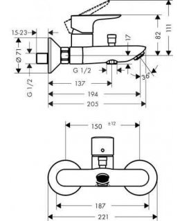 Bathroom faucet Hansgrohe Talis E 71740140, polished bronze
