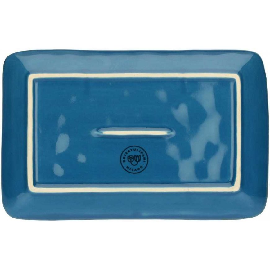 Rose&Tulipani Set of 4 rectangular Concerto Blu Avio - Granatowy, 20 x 13 cm – 4