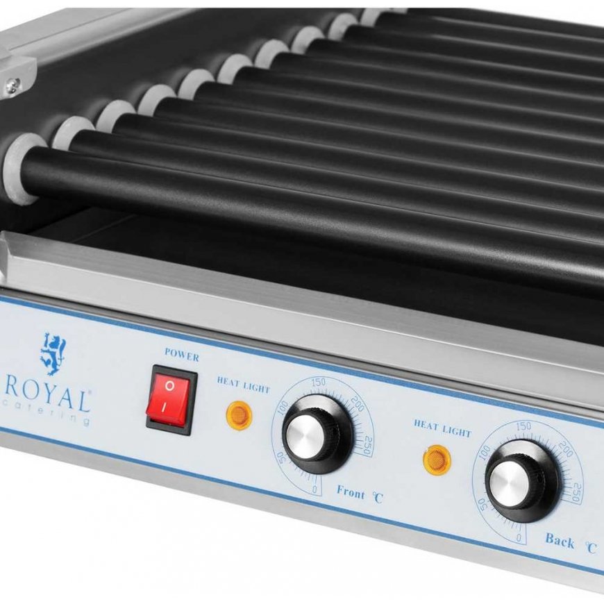 Royal Catering Roller grill with glass Roller grill with 11T Teflon rollers – 4