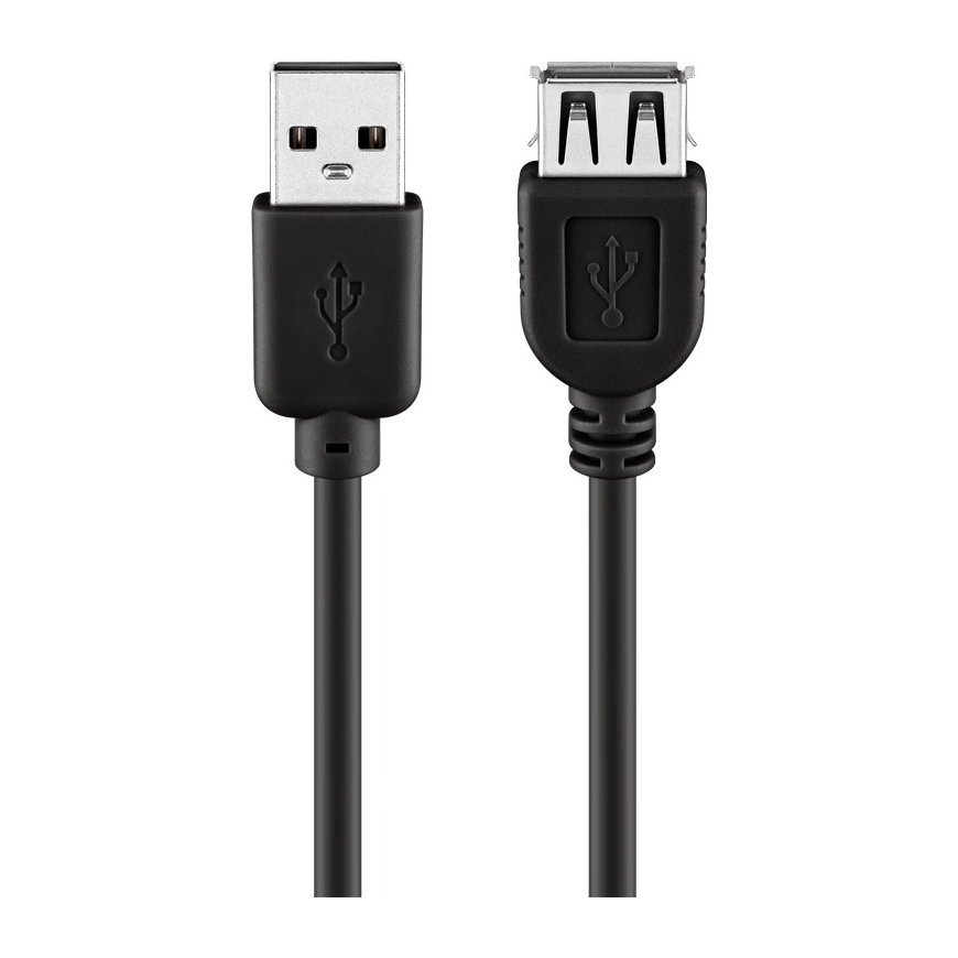 Goobay USB 2.0 Hi-Speed Extension Cable, black, 5 m