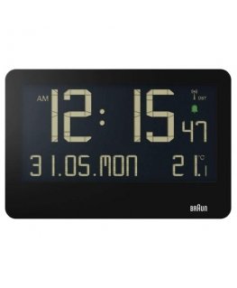 Braun BC 14 black Radio Wall clock digital
