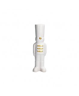 Rituali Domestici Figurine in the shape of a Christmas soldier Sulattentisto - White, 20.5 cm
